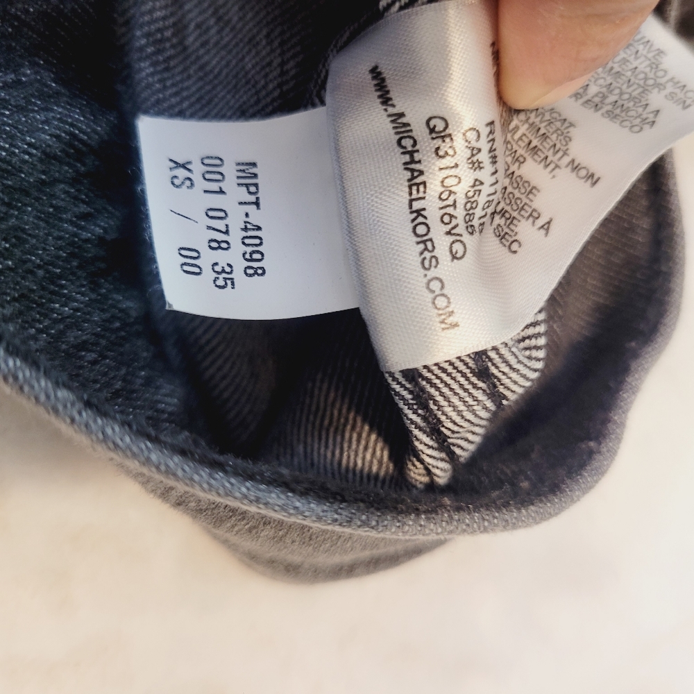 Michael kors women's Cropped Demin Jacket Size XS Steel Grey Washed NWT - Picture 12 of 15